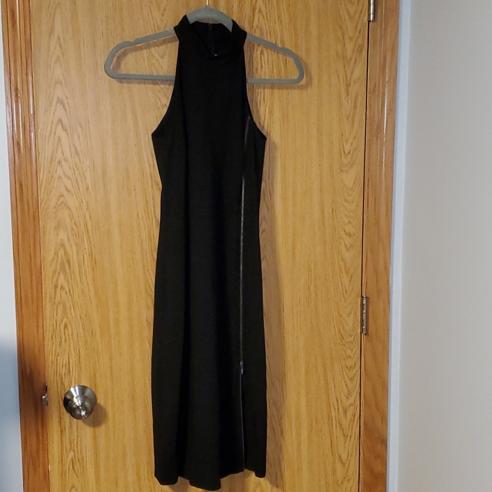 Armani Exchange Black Dress with Silver Zipper.